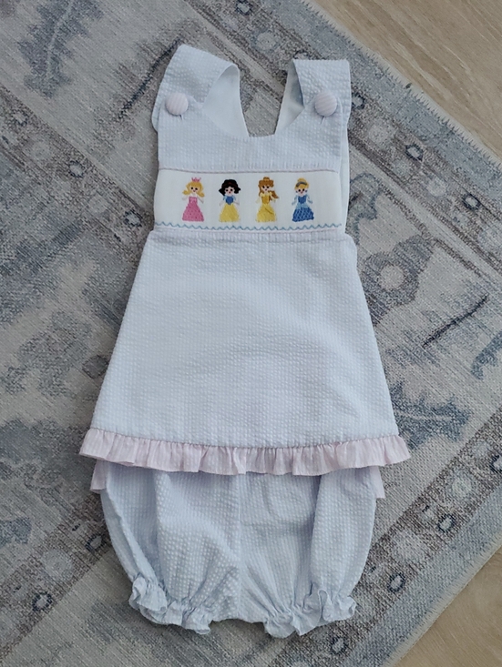 Three Sisters Other - Three Sisters Toddler Girls Smocked Embroidered Disney Princess Outfit Set Sz2T